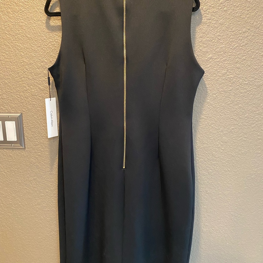 Calvin Klein Black Ruffle Neck Elegant Dress - Picture 2 of 6
